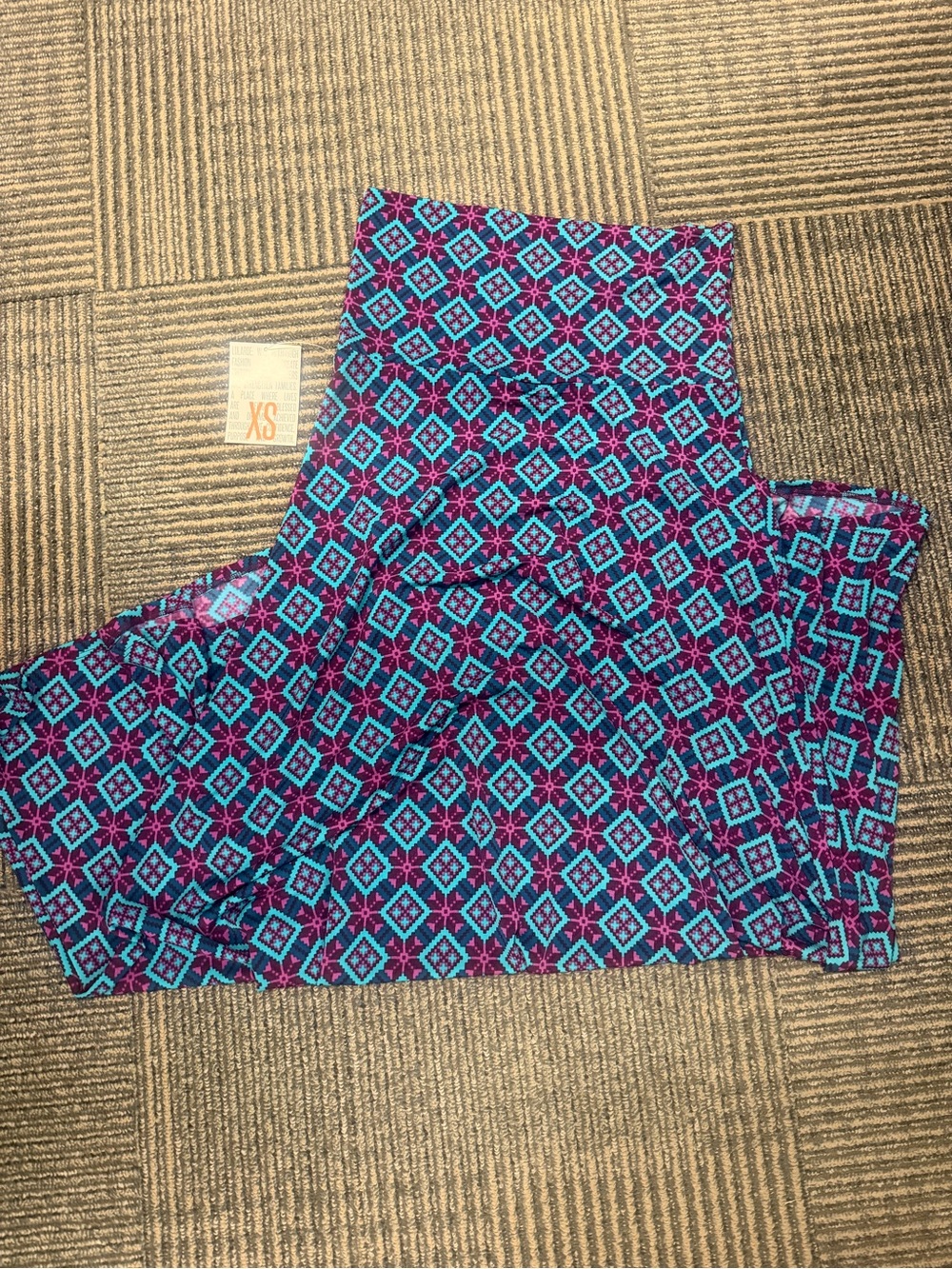 NWT LuLaRoe Maxi Skirt in Teal Purple Geometric Sz XS